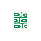Mid-Century Modern Piquet Minimalist Abstract in Kelly Green and White Art Print Gallery Image 1