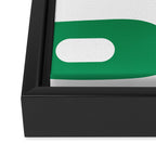 Mid-Century Modern Piquet Minimalist Abstract in Kelly Green and White Framed Canvas Print Gallery Image 3