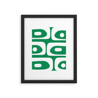 Mid-Century Modern Piquet Minimalist Abstract in Kelly Green and White Framed Art Print Gallery Image 6