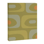 Mid-Century Modern Piquet Minimalist Abstract in Muted Retro Olive Green Celadon Orange Canvas Print Gallery Image 8