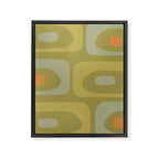 Mid-Century Modern Piquet Minimalist Abstract in Muted Retro Olive Green Celadon Orange Framed Canvas Print Gallery Image 8
