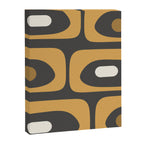 Mid-Century Modern Piquet Minimalist Abstract Pattern in Charcoal Gray, Muted Mustard Gold, and Cream Canvas Print Gallery Image 8