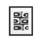 Mid-Century Modern Piquet Minimalist Abstract Pattern in Gray Framed Art Print Gallery Image 6