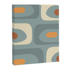 Mid-Century Modern Piquet Minimalist Abstract Pattern Slate Blue Orange Rust Cream Canvas Print Gallery Image 8