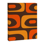 Mid-Century Modern Piquet Retro Minimalist Abstract in 70s Brown and Orange Canvas Print Gallery Image 8