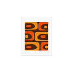 Mid-Century Modern Piquet Retro Minimalist Abstract in 70s Brown and Orange Art Print Gallery Image 1