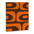 Mid-Century Modern Piquet Retro Minimalist Abstract in 70s Orange and Dark Brown Canvas Print Gallery Image 8