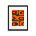 Mid-Century Modern Piquet Retro Minimalist Abstract in 70s Orange and Dark Brown Framed Art Print Gallery Image 6