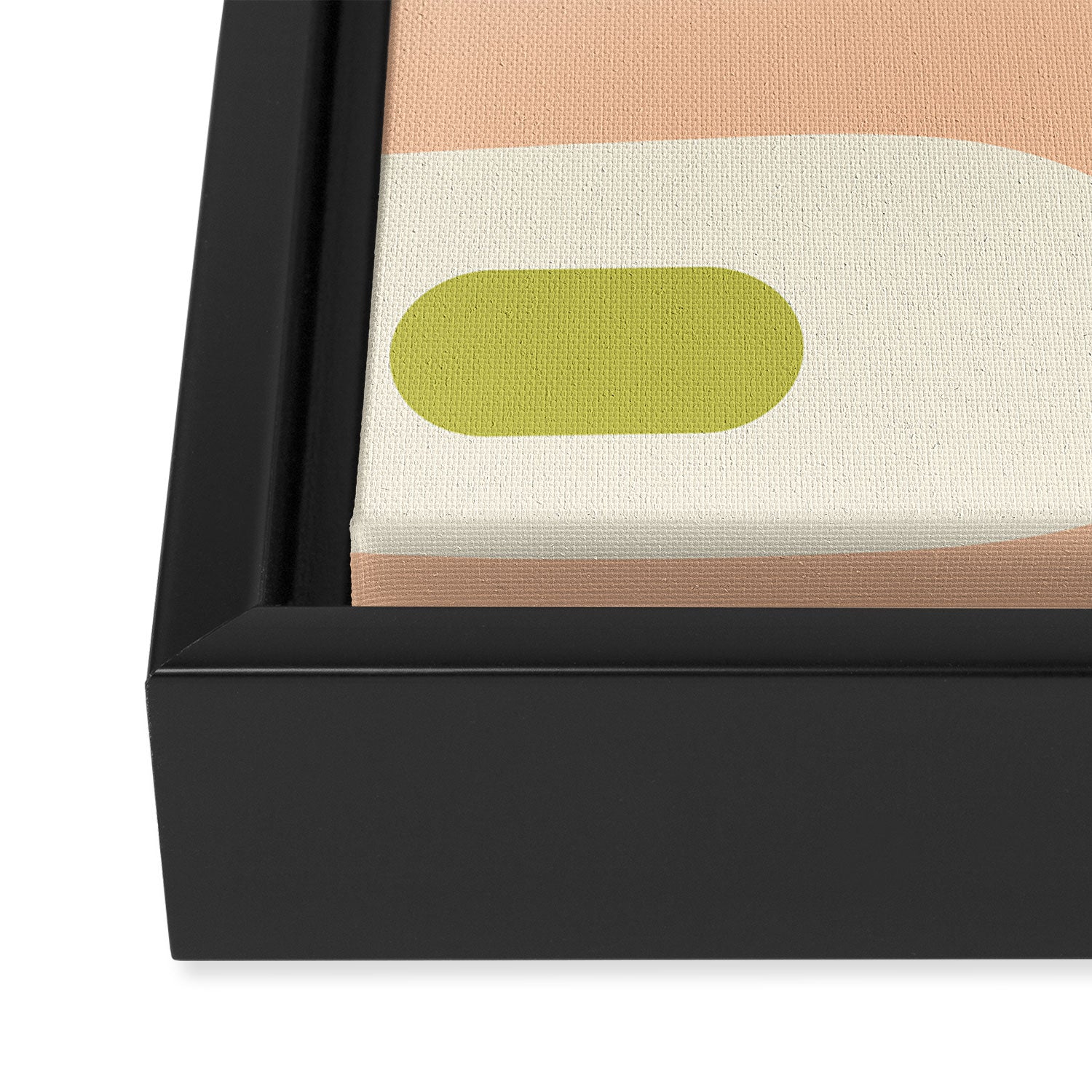 Mid-Century Modern Piquet Retro Minimalist Abstract Pattern Light Green Blush Orange Mustard Cream Framed Canvas Print Gallery Image 3