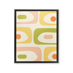 Mid-Century Modern Piquet Retro Minimalist Abstract Pattern Light Green Blush Orange Mustard Cream Framed Canvas Print Gallery Image 8