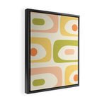 Mid-Century Modern Piquet Retro Minimalist Abstract Pattern Light Green Blush Orange Mustard Cream Framed Canvas Print Gallery Image 2