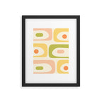 Mid-Century Modern Piquet Retro Minimalist Abstract Pattern Light Green Blush Orange Mustard Cream Framed Art Print Gallery Image 6