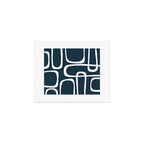 Midcentury Modern Retro Loops in White and Navy Blue Art Print Gallery Image 1