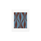Midcentury Modern Retro Lounge Striped Ogee Pattern Brown and Blue Art Print Gallery Image 1