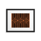 Midcentury Modern Rust and Black Abstract Confaab Pattern Framed Art Print Gallery Image 5