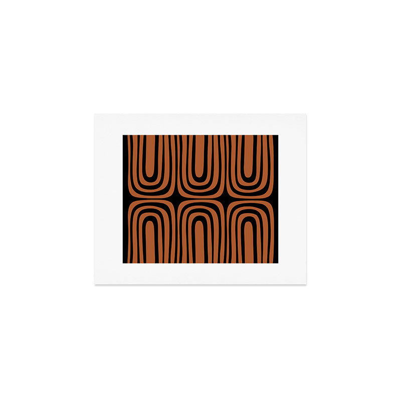 Midcentury Modern Rust and Black Confaab Abstract Pattern Art Print Gallery Image 1