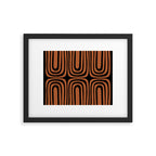 Midcentury Modern Rust and Black Confaab Abstract Pattern Framed Art Print Gallery Image 5