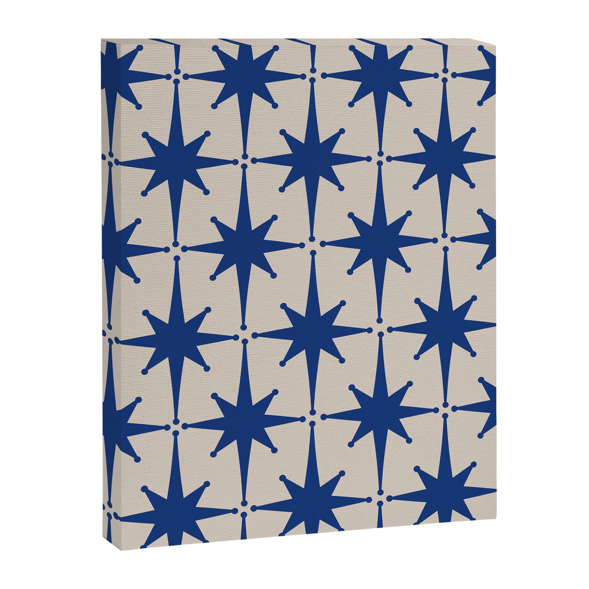  Mid-Century Modern Starburst Pattern 2 in Blue and Stone Canvas Print Gallery Image 6