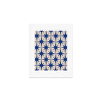  Mid-Century Modern Starburst Pattern 2 in Blue and Stone Art Print Gallery Image 1