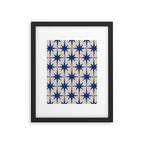  Mid-Century Modern Starburst Pattern 2 in Blue and Stone Framed Art Print Gallery Image 5