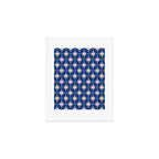 Mid-Century Modern Starburst Pattern in Stone and Blue Art Print Gallery Image 1