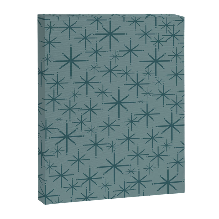 Midcentury Modern Twinkly Retro Starburst Pattern in Light Steel Blue Canvas Print Gallery Image 1