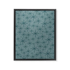 Midcentury Modern Twinkly Retro Starburst Pattern in Light Steel Blue Framed Canvas Print Gallery Image 8