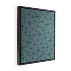 Midcentury Modern Twinkly Retro Starburst Pattern in Light Steel Blue Framed Canvas Print Gallery Image 2