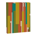 Midcentury Modern Vertical Geometric Pattern in Mid Mod Mustard, Orange, Olive, Teal, and Beige Canvas Print Gallery Image 8