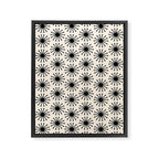 Midcentury Molecules Atomic Retro Dot Pattern Black and Almond Cream Framed Canvas Print Gallery Image 6