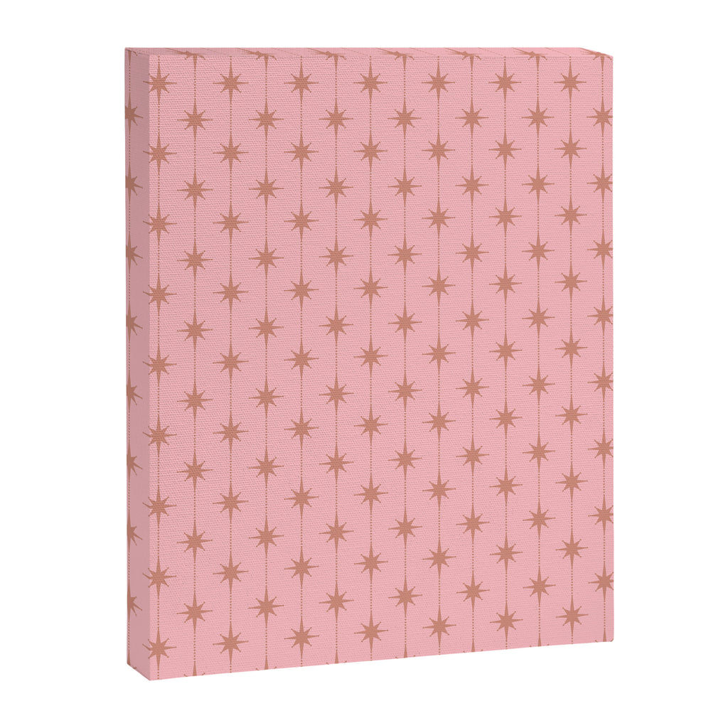 Midcentury Stars and Dots Atomic Pattern in Light Pink and Pale Mocha Canvas Print Gallery Image 8