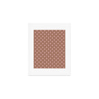 Midcentury Stars and Dots Atomic Pattern in Mocha and Pink Art Print Gallery Image 1