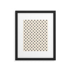 Midcentury Stars and Dots Classic Pattern in Black and Almond Cream Framed Art Print Gallery Image 6