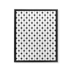 Midcentury Stars and Dots Classic Pattern in Black and White Framed Canvas Print Gallery Image 8