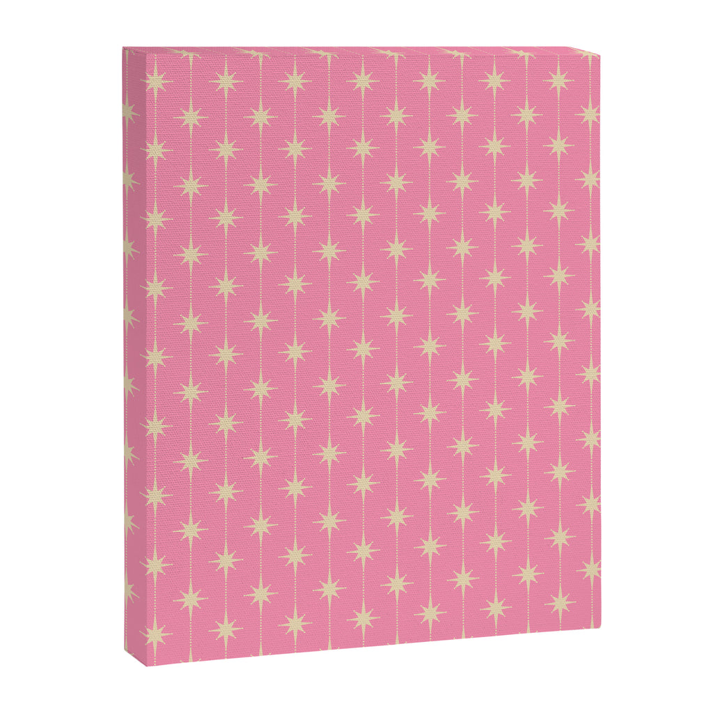 Midcentury Stars and Dots Classic Pink Pattern Canvas Print Gallery Image 8