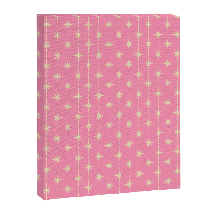Midcentury Stars and Dots Classic Pink Pattern Canvas Print Gallery Image 1