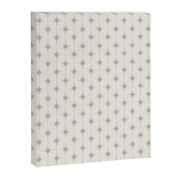Midcentury Stars and Dots Light Blue Gray and Cream Pattern Canvas Print Gallery Image 1