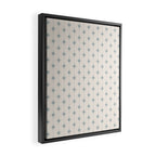 Midcentury Stars and Dots Light Blue Gray and Cream Pattern Framed Canvas Print Gallery Image 2