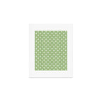 Midcentury Stars and Dots Light Sage Green and Cream Pattern Art Print Gallery Image 1
