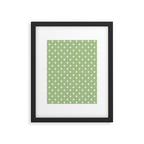 Midcentury Stars and Dots Light Sage Green and Cream Pattern Framed Art Print Gallery Image 6