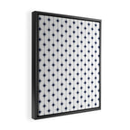 Midcentury Stars and Dots Nautical Navy Blue and White Pattern Framed Canvas Print Gallery Image 2