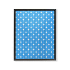 Midcentury Stars and Dots Pattern in Bold Blue and White Framed Canvas Print Gallery Image 8