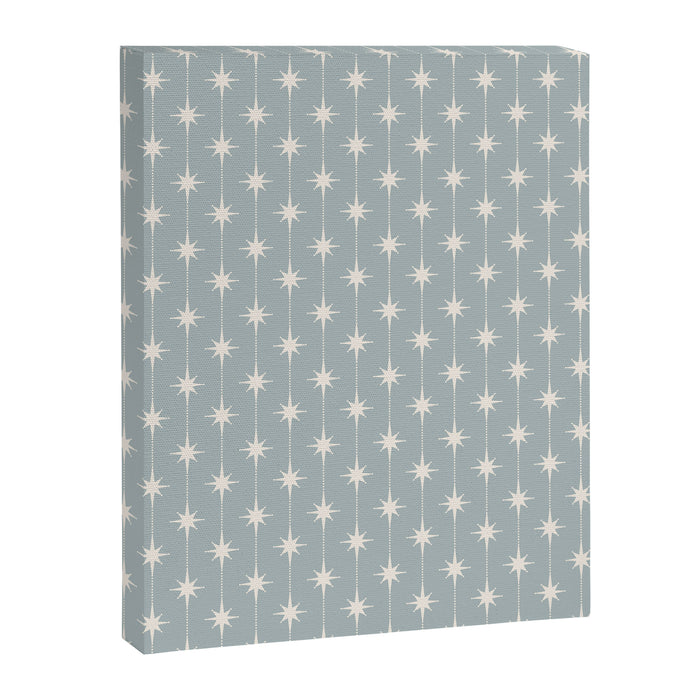 Midcentury Stars and Dots Pattern in Light Blue Gray and Cream Canvas Print Gallery Image 1