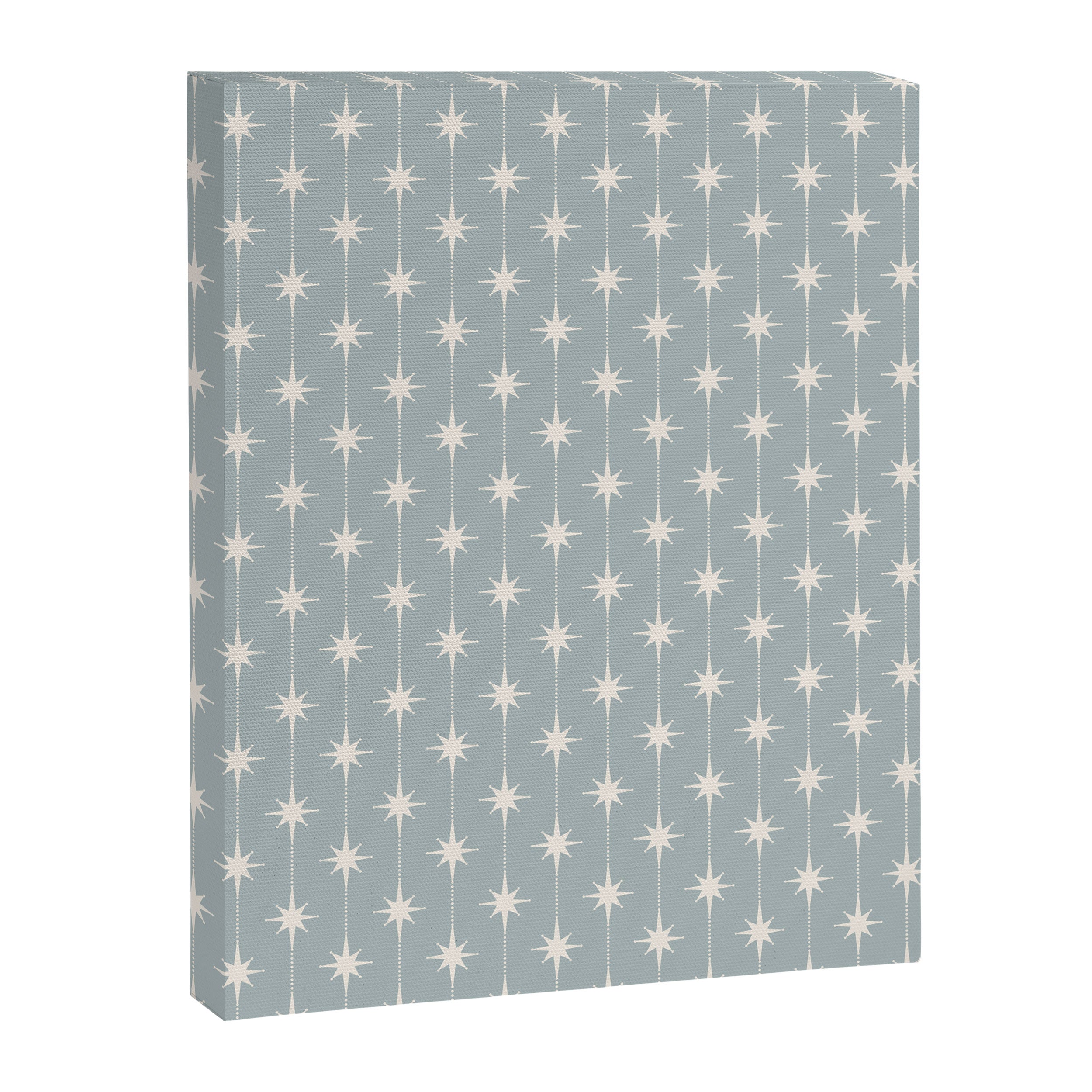 Midcentury Stars and Dots Pattern in Light Blue Gray and Cream Canvas Print Gallery Image 8