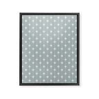 Midcentury Stars and Dots Pattern in Light Blue Gray and Cream Framed Canvas Print Gallery Image 8