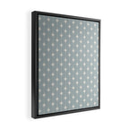 Midcentury Stars and Dots Pattern in Light Blue Gray and Cream Framed Canvas Print Gallery Image 2
