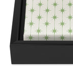 Midcentury Stars and Dots Pattern in Light Sage Green and Cream Framed Canvas Print Gallery Image 3