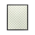 Midcentury Stars and Dots Pattern in Light Sage Green and Cream Framed Canvas Print Gallery Image 8