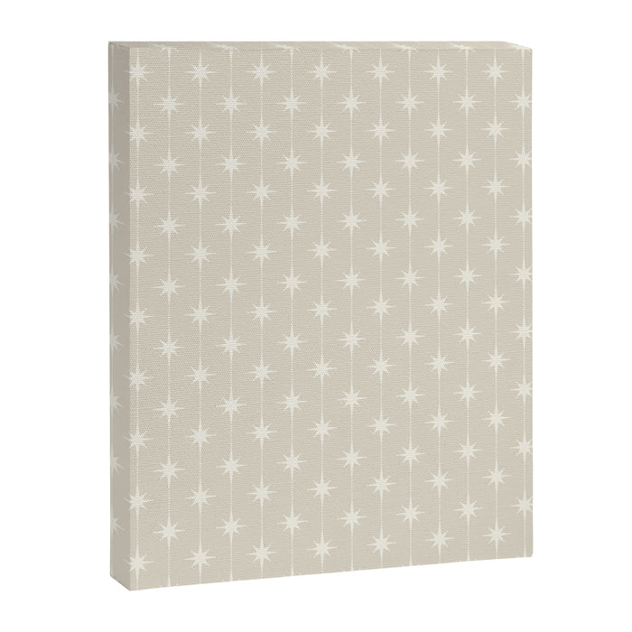 Midcentury Stars and Dots Pattern in Mushroom Beige and Cream Canvas Print Gallery Image 1