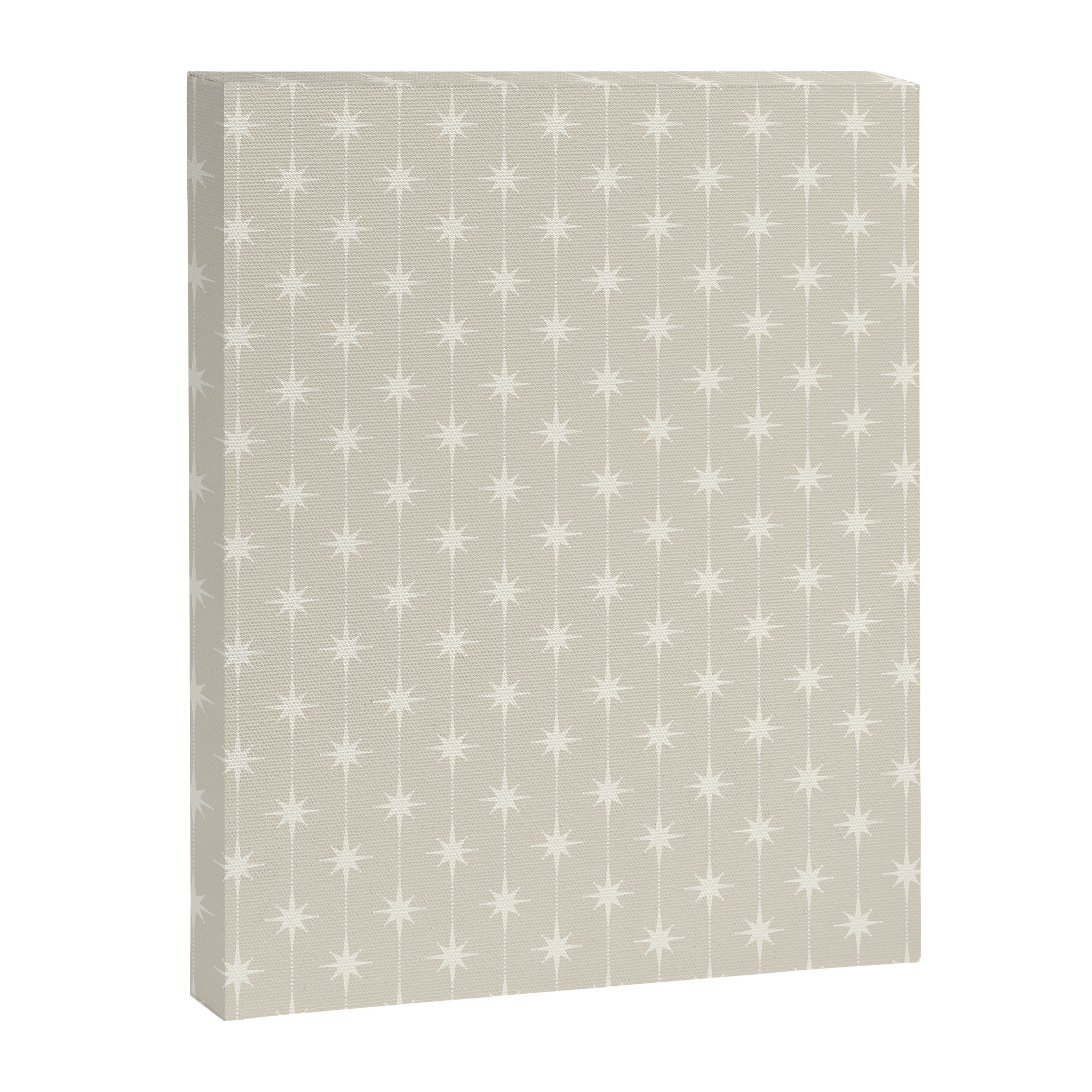 Midcentury Stars and Dots Pattern in Mushroom Beige and Cream Canvas Print Gallery Image 8